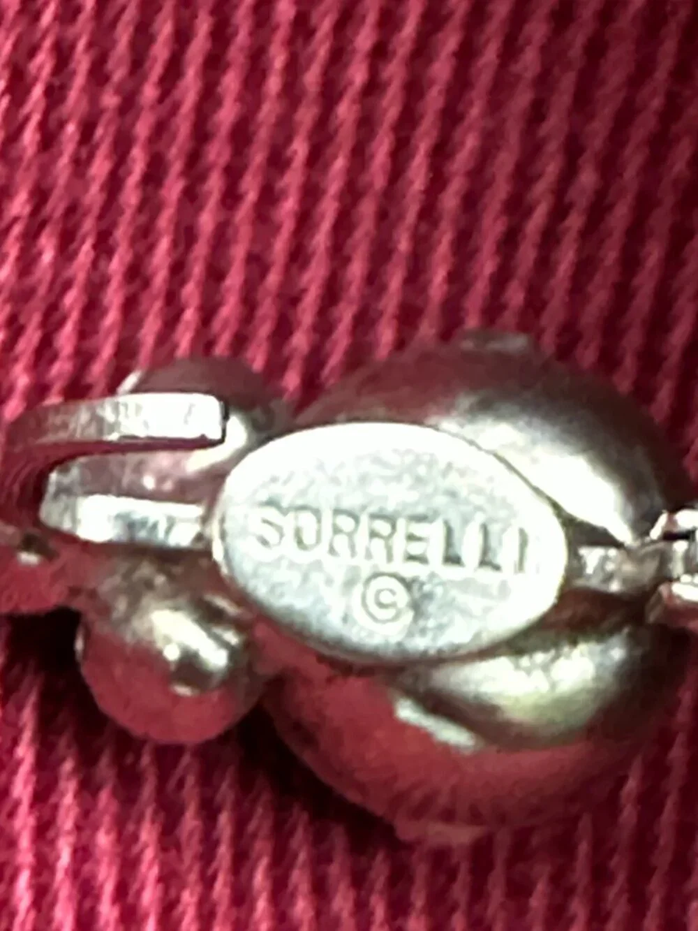 Sorrelli Earrings AB Crystal & Trio of Red Crystals